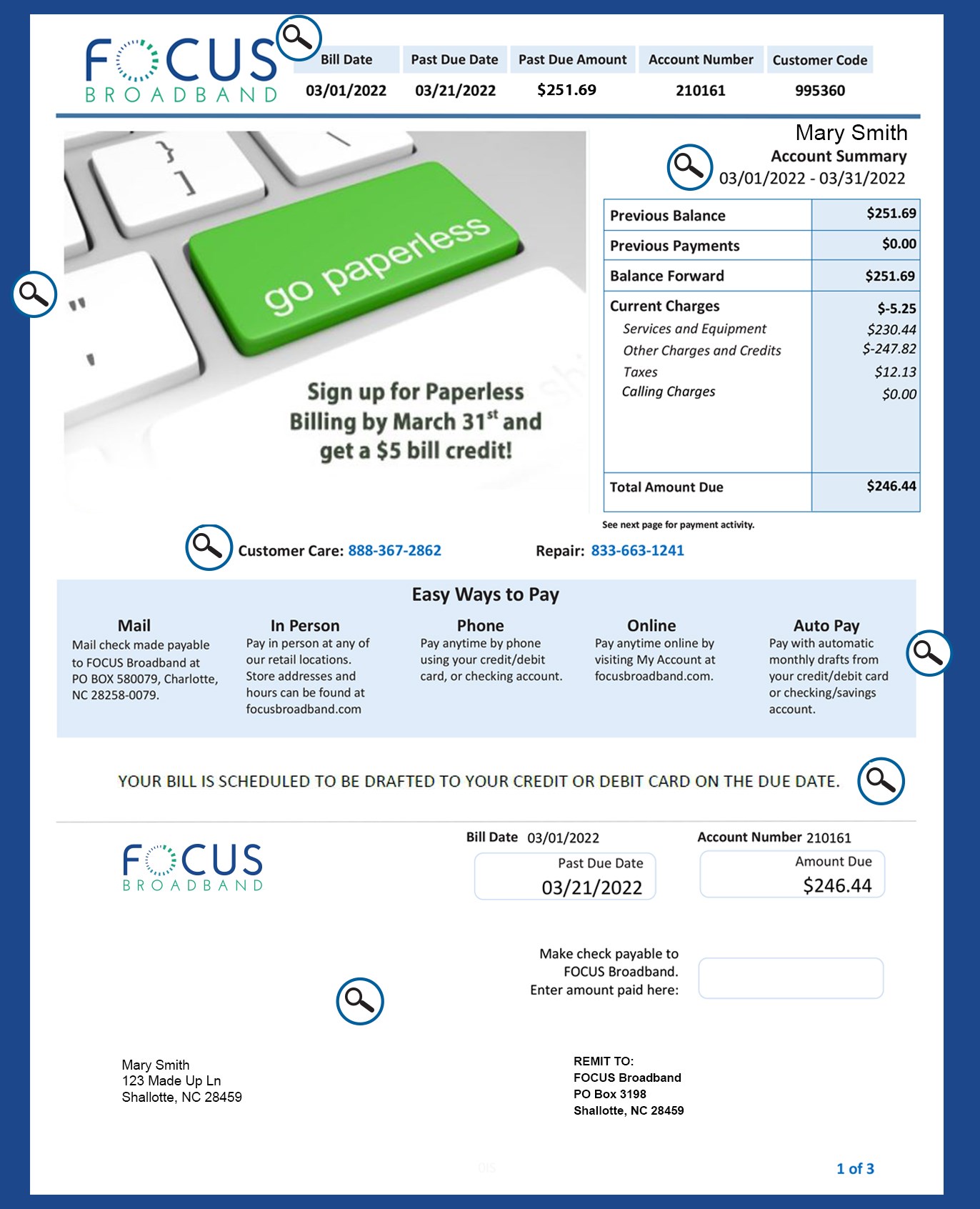 Understanding Your FOCUS Broadband Bill