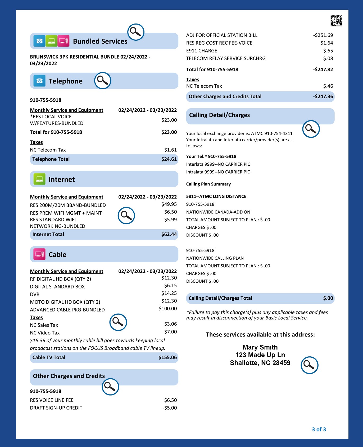 Understanding Your FOCUS Broadband Bill