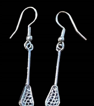 Silver Lacrosse Earrings