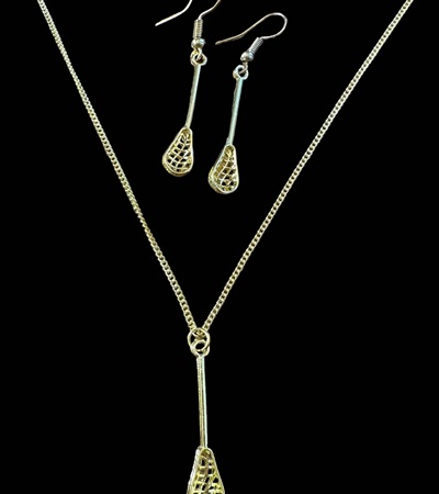 GSET - Gold Lacrosse Earring and Necklace Set
