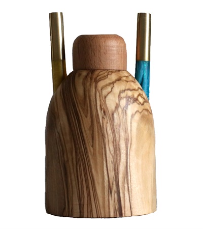 Olive Wood Tabletop Dugout- One Hitter Stash Box- Smoker's Gift